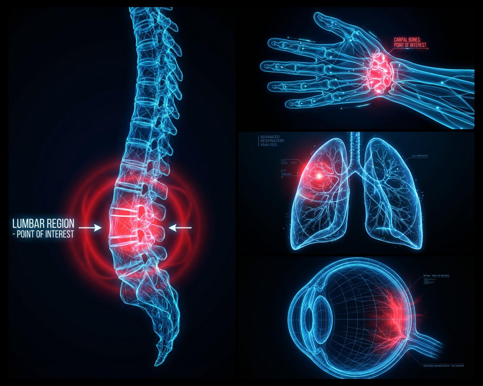 Nano Banana blue lattice anatomy illustration